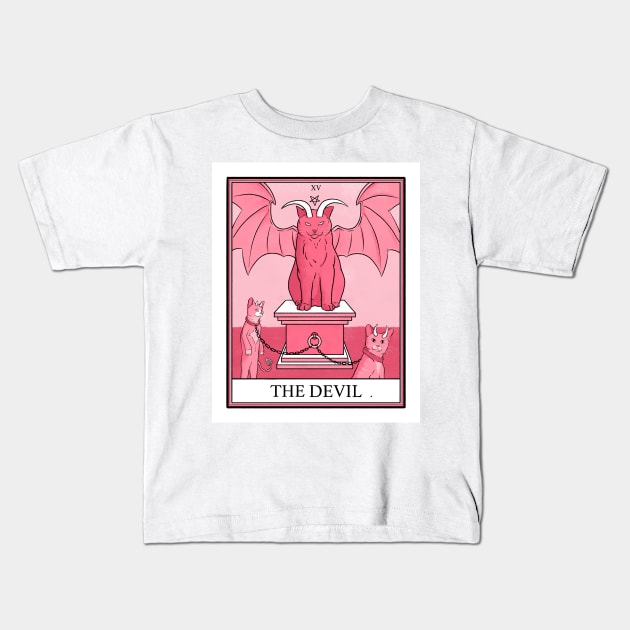 Devil Cat Tarot Kids T-Shirt by B McCormick ART